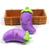 Cute Plush Animal Shape Squeak Sound Pet Cat Dog Toys Funny Durable Chew Molar Toys Fit For All Pets Eggplant Chili Fleece Toy