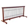 Wooden dog gate, free standing wire mesh pet gate, expandable,MAHOGANY