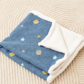 Pet Blanket Autumn And Winter Warm Mat Plaid Carpet Flannel Small Dog (Option: Starry Sky Tour-54X70cm)