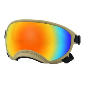 Fashion Personality Dog Skiing Goggles (Option: Khaki framed red film-S)