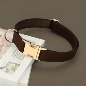 Dog Small Corgi Method  Fighting Collar (Option: Chocolate-L)