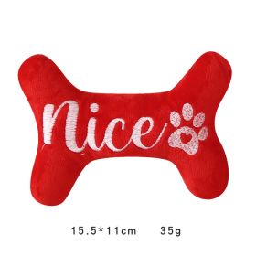 Christmas dog chew toy plushies (Option: Red Bone)