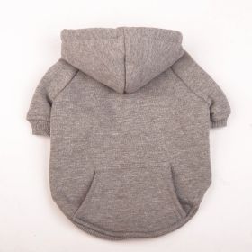 Autumn And Winter Pet Clothes With Coat And Cap Hoodies (Option: Gray-M)