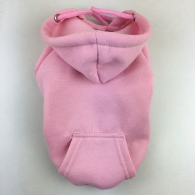 Autumn And Winter Pet Clothes With Coat And Cap Hoodies (Option: Pink-S)