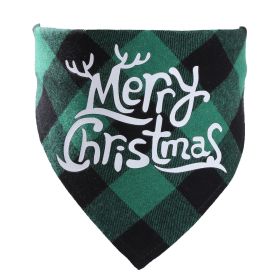 Christmas Pet Saliva Towel DIY Dog Triangle (Option: Green 6-M 20to42cm)