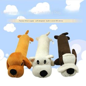 Extra Long Doggy Fetch Fun Plush Squeak Toy (colour: White dog)