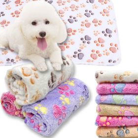 Soft and Fluffy High Quality Pet Blanket Cute Cartoon Pattern Pet Mat Warm and Comfortable Blanket for Cat and Dogs Pet Supplies (Color: Purple)