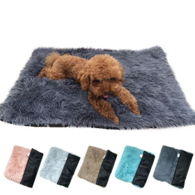 Soft Plush Padded Pet Sleeping Mat Soft Pet Mattress Puppy Dog Cat Sofa Cushion Warm and Breathable Large Dog Pet Bed Dog Mat (Color: Pink)