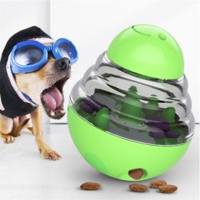 Food Dispenser Interactive Puppy Slow Feed Tumbler Ball (Color: Green)