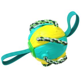 multifunctional dog toy Foldable Ball Outdoor Training Ball (Color: Yellow)