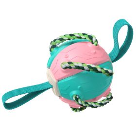 multifunctional dog toy Foldable Ball Outdoor Training Ball (Color: Pink)