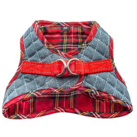 Step-In Denim Dog Harness - Red Plaid (size: XL)