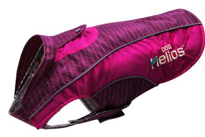 Dog Helios 'Reflecta-Bolt' Sporty Performance Tri-Velcro Waterproof Pet Dog Coat Jacket W/ Blackshark Technology (Color: Hot Pink / Purple)