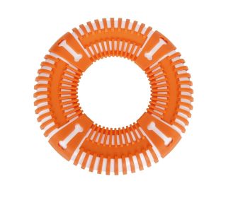 Pet Life Flex Bark Flexible Frisbee Extreme Toy (Color: Orange)