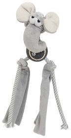 Pet Life 'Tennis Paw' Rope Squeaker and Crinkle Tennis Dog Toy (Color: Grey)