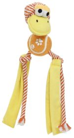 Pet Life 'Tennis Paw' Rope Squeaker and Crinkle Tennis Dog Toy (Color: Orange)