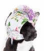 Pet Life 'Botanic Bark' Floral Uv Protectant Adjustable Fashion Canopy Brimmed Dog Hat Cap