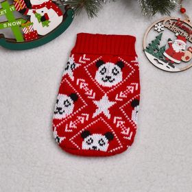 Dog Cat Sweater Pet Clothes Clothing (Option: Red Background Panda-10)