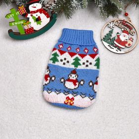 Dog Cat Sweater Pet Clothes Clothing (Option: Blue Snowman-10)