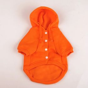 Autumn And Winter Pet Clothes With Coat And Cap Hoodies (Option: Orange-XXL)