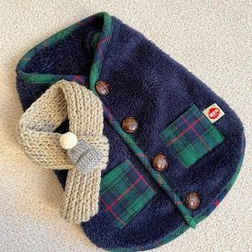 Christmas Send Scarf Pet Clothes (Option: Navy Blue-L)