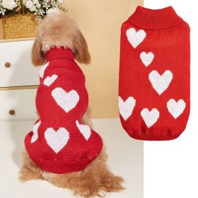 Pet Clothes Valentine's Day New Year Love Dog Knitted Sweater (Option: Red-XXL)