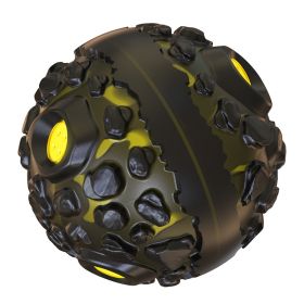 Meteorite rubber squeaky toy ball (Color: Yellow)