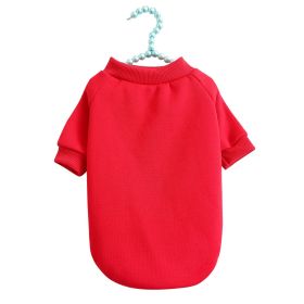 Pet Sweater Breathable Warm With Velvet Dog Clothes (Option: Red-L)