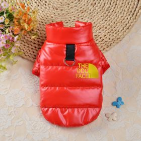 Pet Dog Down Cotton Vest Thick Warm (Option: Hongjin Small Icon-XL)