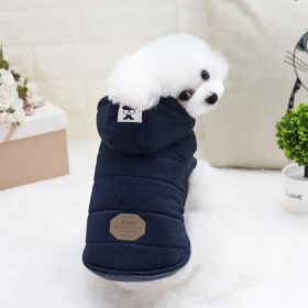 Teddy Pet Clothing Two-leg Cotton-padded Clothes (Option: Purplish Blue-XL)