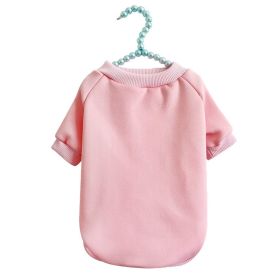 Pet Sweater Breathable Warm With Velvet Dog Clothes (Option: Pink-L)