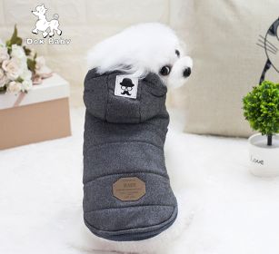 Teddy Pet Clothing Two-leg Cotton-padded Clothes (Option: Dark Gray-XXL)