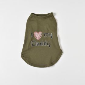 Fashion Personalized Dog Cartoon Vest (Option: Army Green-M)